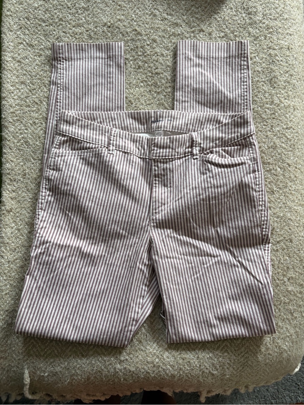 Old Navy Pixie Pant Pink White Striped